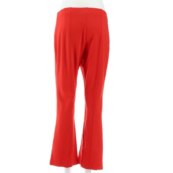 Du Jour Pull-On Ponte Knit Front Slit Ankle Pants - Picture 2 of 3